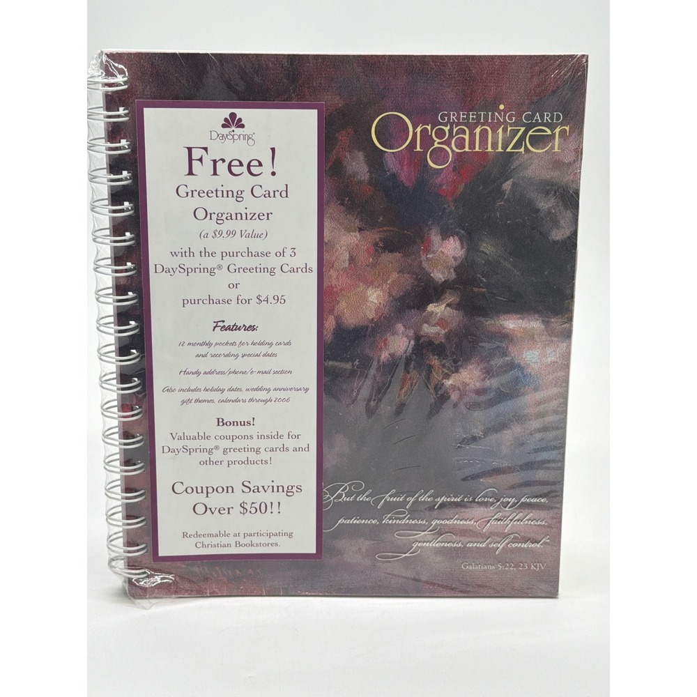 DaySpring Greeting Card Organizer Floral Scripture Galatians 5:22 23 16573 New